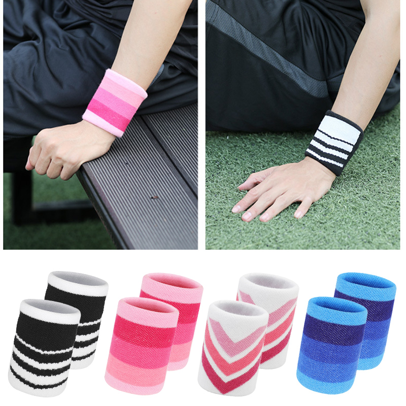 Wristband Pair Sweat - Poliéster algodão esporte suor banda, protetor